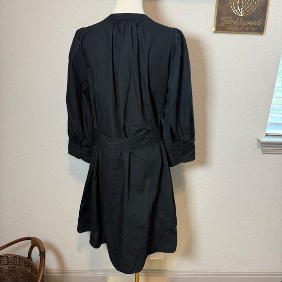 Women's Banana Republic Black Belted Waist Cotton Fit and Flare Dress Size S NEW - Picture 7 of 12